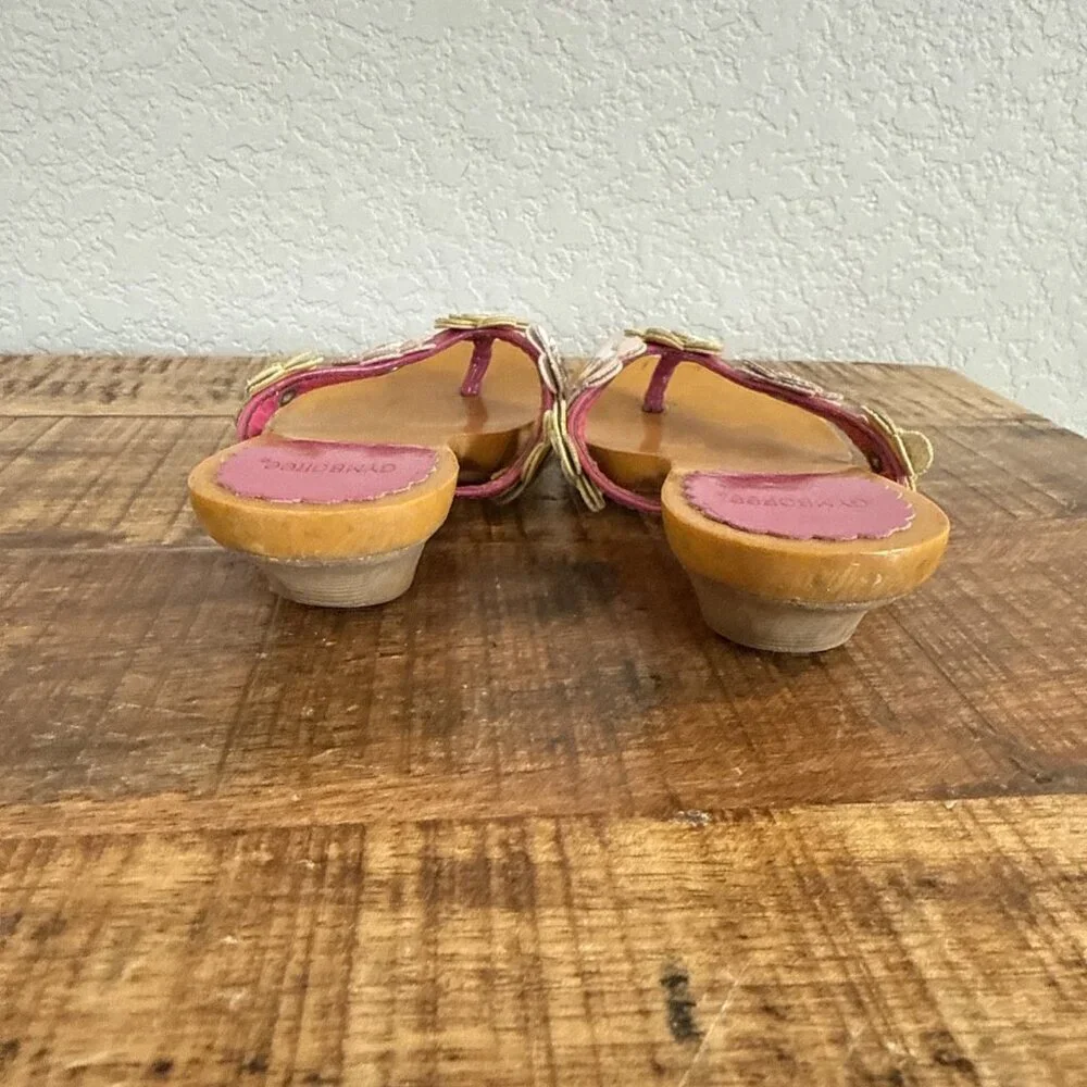 Gymboree Girl's Tea Time Afternoon Dragonfly Wooden Sandals Size 13